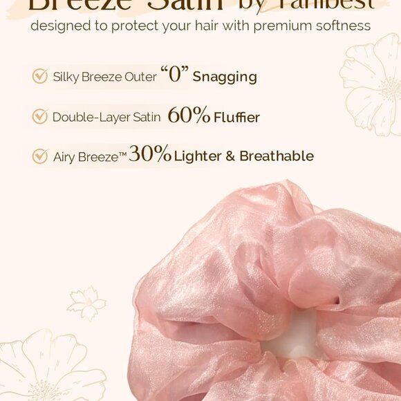 Delicate No-Crease Hair Scrunchies - 4 Pcs Breeze Satin for Effortless Style - Picture 3 of 7